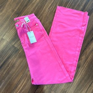 Judy Blue: Garment Dyed, High Waist, Hot Pink
